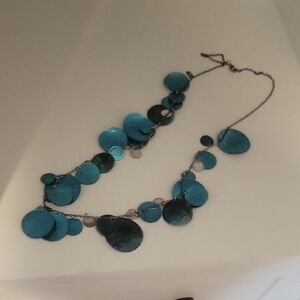 Chic Turquoise Disc Necklace